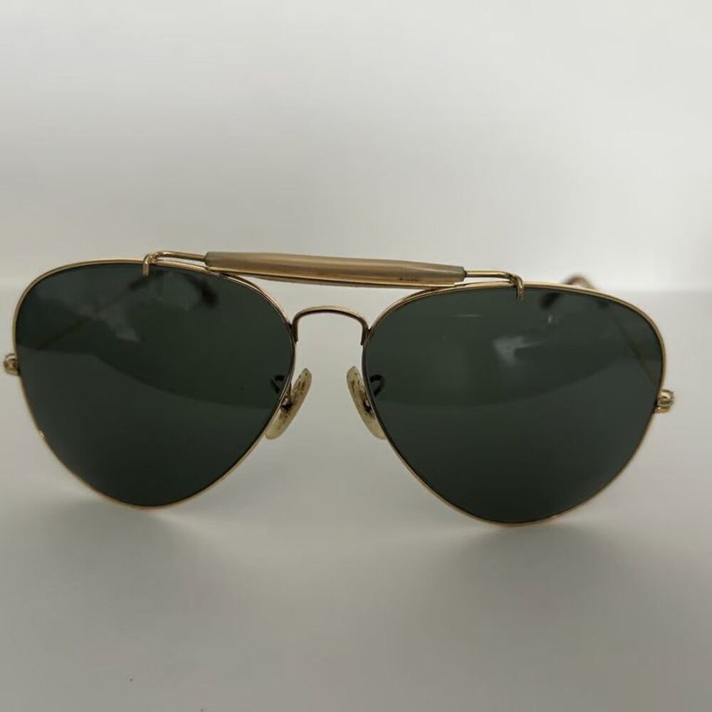 Vintage B&L Ray-Ban Outdoorsman Aviator Sunglasses 62mm Gold Frame USA G-15